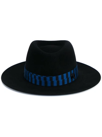 Maison Michel Black Henrietta Bondage Fedora Hat