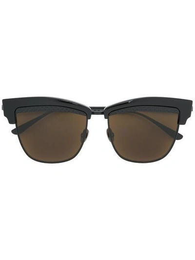 Shop Bottega Veneta Eyewear Cat Eye Sunglasses - Black