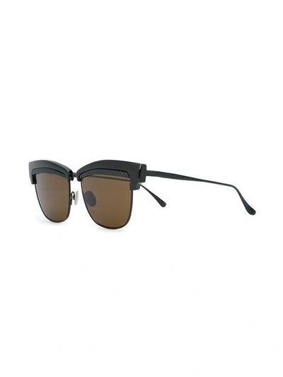 Shop Bottega Veneta Eyewear Cat Eye Sunglasses - Black