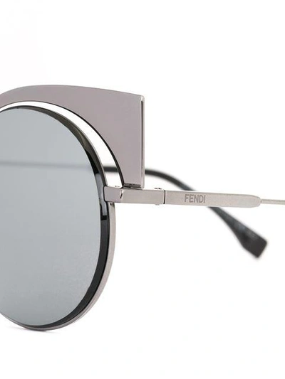 Shop Fendi 'eyeshine' Sunglasses In Metallic