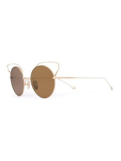 Shop Dita Eyewear Runde Sonnenbrille In Metallic