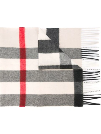 Burberry Checked Scarf In Beige