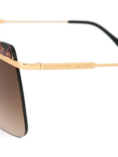 Shop Alexander Mcqueen Eyewear Squared Cat Eye Sunglasses - Metallic
