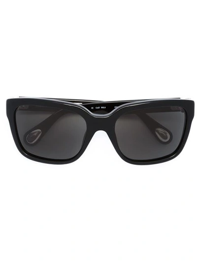 Linda Farrow Rectangular Frame Sunglasses In Black