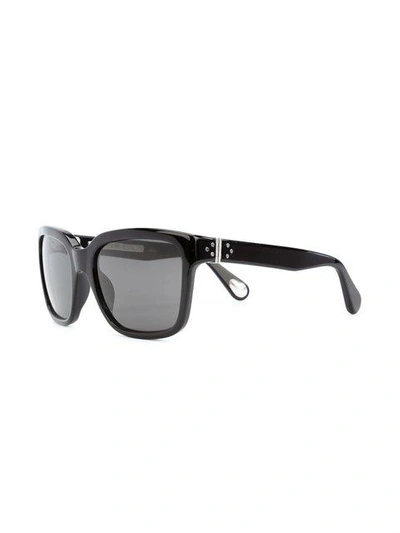 Shop Linda Farrow Rectangular Frame Sunglasses In Black