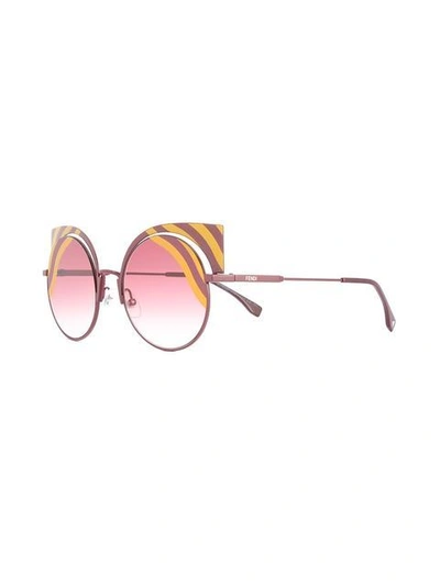 Shop Fendi 'hypnoshine' Fashion Show Sunglasses In 0l9x4
