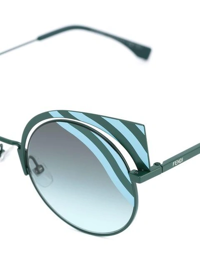 Shop Fendi 'hypnoshine' Fashion Show Sunglasses In Green