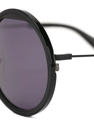 Shop Yohji Yamamoto Round Shaped Sunglasses - Black