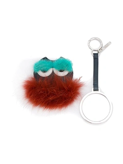 Fendi Bag Bugs Fox-fur And Leather Bag Charm In Lavagna+acqua+rust+p