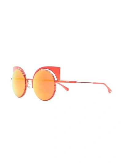 Shop Fendi Eyeshine Sunglasses In Yellow