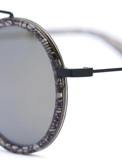 Shop Yohji Yamamoto Round Framed Sunglasses
