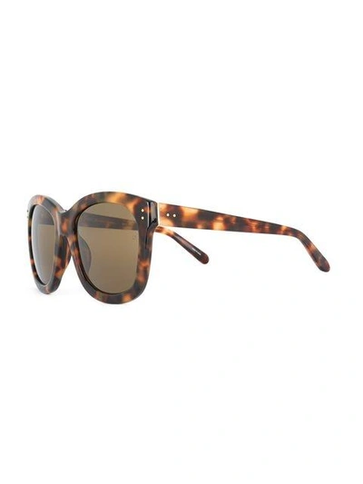 Shop Linda Farrow Tortoiseshell Sunglasses In Brown