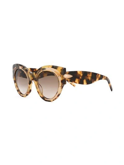 Shop Pomellato Eyewear Oversized Round Frame Sunglasses - Brown