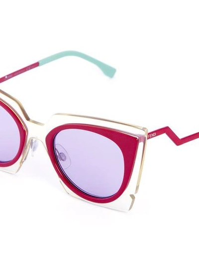 Shop Fendi Eyewear 'paradeyes' Sunglasses - Green