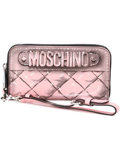 Moschino Trompe-l'oeil Wallet In Pink