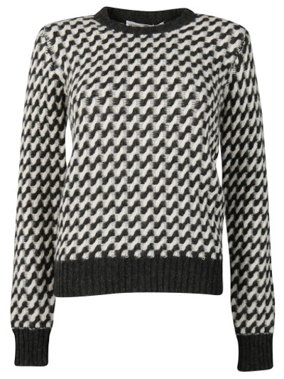 Shop Golden Goose Two-tone Jacquard Sweater In White/black