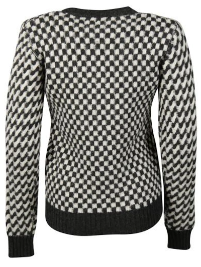 Shop Golden Goose Two-tone Jacquard Sweater In White/black