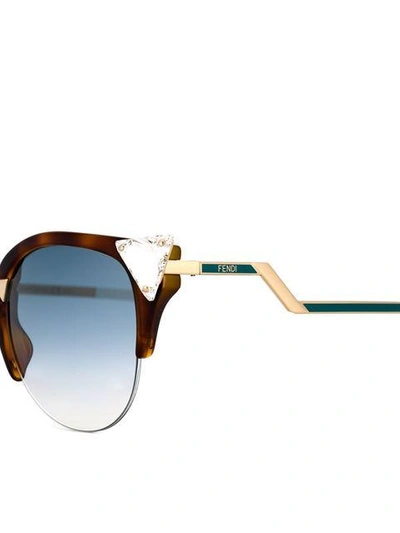 Shop Fendi 'iridia' Sunglasses In Brown