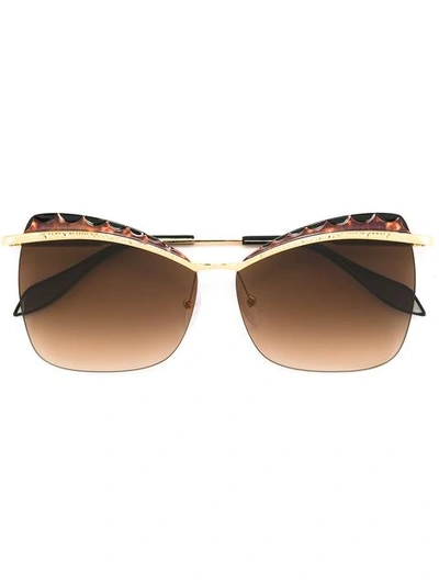 Shop Alexander Mcqueen Squared Cat Eye Sunglasses