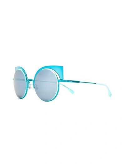 Shop Fendi Eyewear 'eyeshine' Sunglasses - Blue