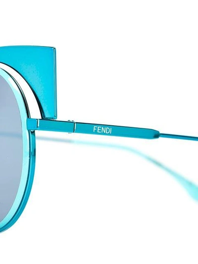 Shop Fendi Eyewear 'eyeshine' Sunglasses - Blue