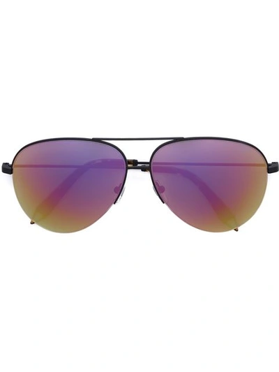 Victoria Beckham 'classic Victoria' Aviator Sunglasses In Black
