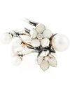 SHAUN LEANE STERLING SILVER CHERRY BLOSSOM DIAMOND AND PEARL FLOWER RING,SLS30310681359