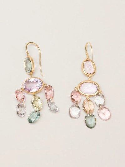 Shop Marie Helene De Taillac 22kt Yellow Gold 'gabrielle' Tourmaline Earrings In Multicolour