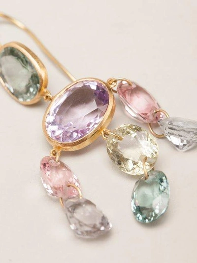 Shop Marie Helene De Taillac 22kt Yellow Gold 'gabrielle' Tourmaline Earrings In Multicolour