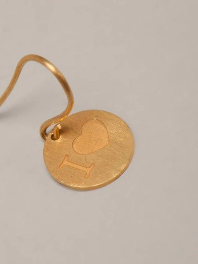 Shop Marie Helene De Taillac 22kt Gold 'i Love' Earrings In Metallic