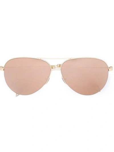 Victoria Beckham Classic Victoria 18kt Gold-plated Sunglasses In White
