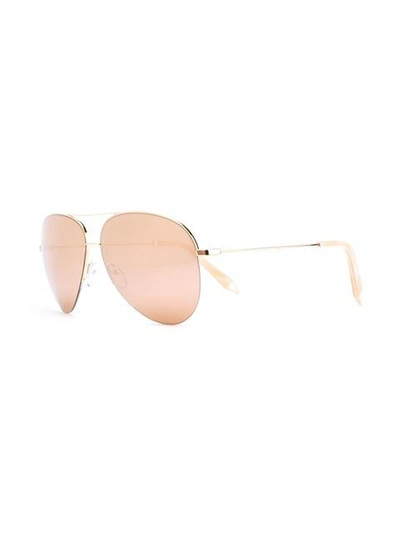 Shop Victoria Beckham Classic Victoria Pilot-frame Sunglasses In Metallic