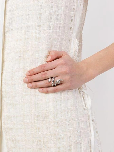 Shop Aurelie Bidermann 'asclepios' Snake Ring In Metallic