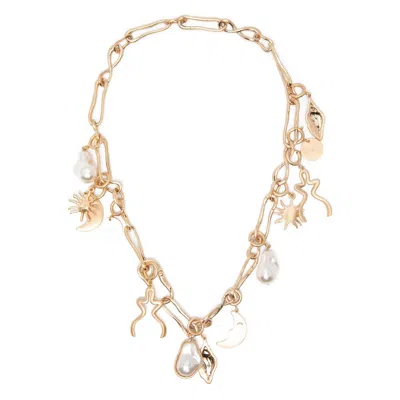 Cult Gaia Charm-chain Necklace In Gold