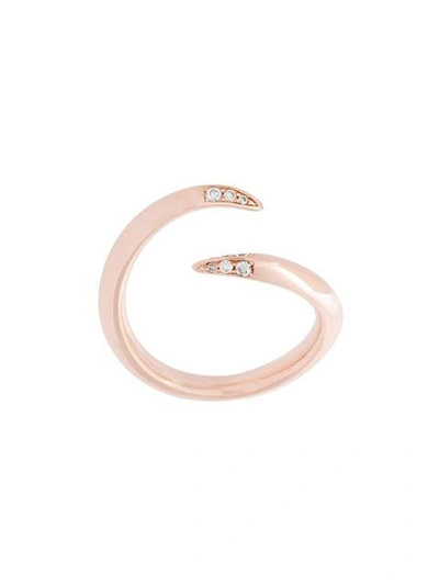 Shop Shaun Leane 'signature Tusk' Diamond Open Ring In Metallic