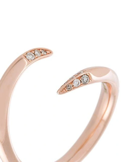 Shop Shaun Leane 'signature Tusk' Diamond Open Ring In Metallic