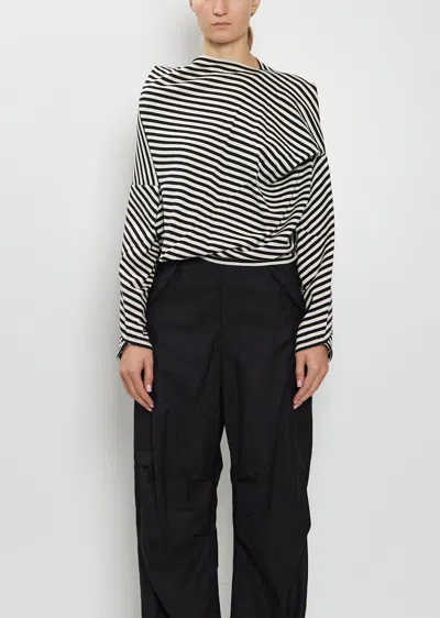 Junya Watanabe Cotton Wool Asymmetrical Top In Multi