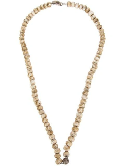 Shop Loree Rodkin Large Beaded Necklace In Neutrals