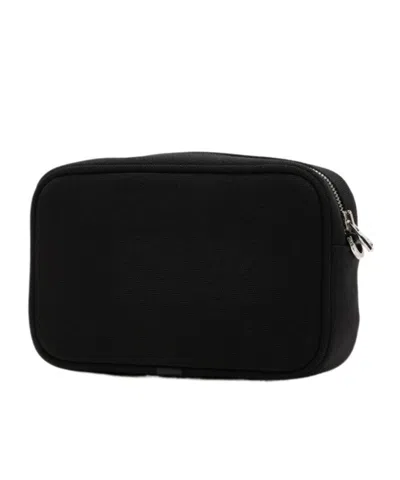 Amiri Staggered Logo-embroidered Canvas Camera Bag In Black