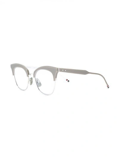 Shop Thom Browne Cat Eye Optical Frames In Grey