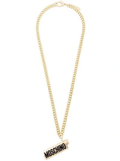 Moschino Lighter Cover Necklace In Gold