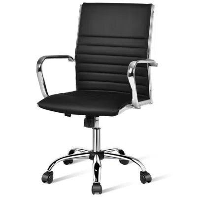 Proxxi Pu Leather Office Chair High Back Conference Task Chair With Armrests In Black