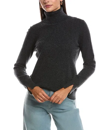 Minnie Rose Turtleneck Cashmere Pullover In Black