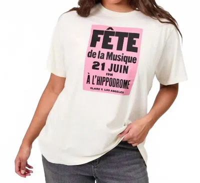Clare V Original Tee With Fete De La Musique In Cream In Multi