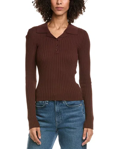 Hl Affair Polo Sweater In Brown