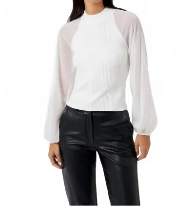 French Connection Melody High Neck Top In Summer White In White