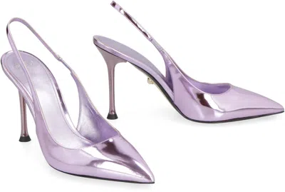 Alevì Alevi Sally Leather Slingback Pumps In Purple