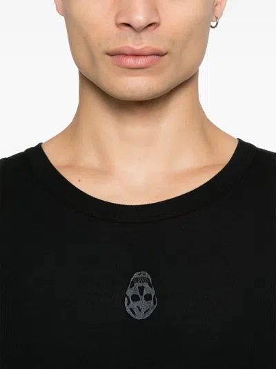 Alexander Mcqueen Alexander Mc Queen Skull Cotton Top In Black