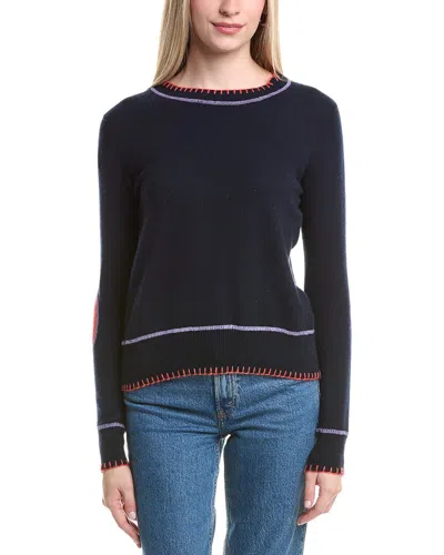 Autumn Cashmere Blanket Stitch Cashmere Sweater In Black