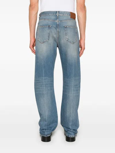 Alexander Mcqueen Mcqueen Skull Straight Leg Jeans In Blue Washed